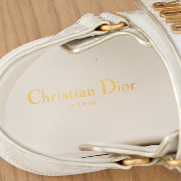 Dior Cream and Gold Sandals with Adjustable Straps - Picture 8 of 13